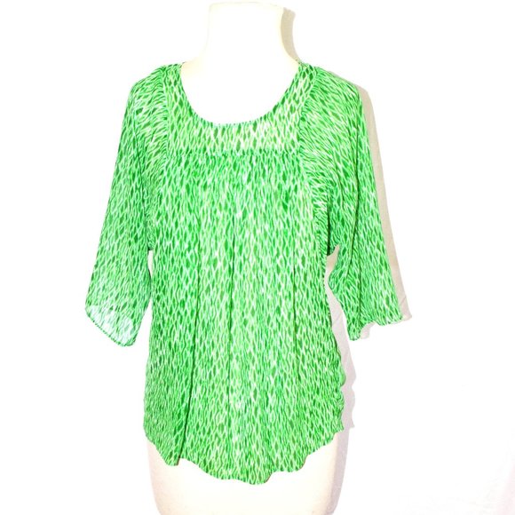 EUC Michael Michael Kors Sheer Bat Wing Blouse Summer - Picture 1 of 7